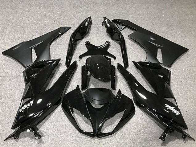 Carénage Moto Kawasaki ZX6R 2009-2012 - Noir Brillant Noir Mat