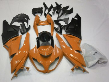 Carénages Moto Kawasaki ZX6R 2009-2012 - Orange Noir Brillant Noir Mat