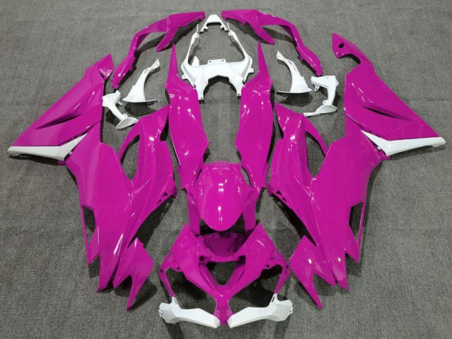 Carénages Moto Kawasaki ZX6R 2019-2022 - Blanc Rose Vif