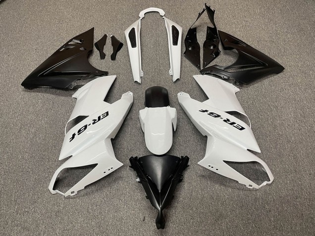 Carénages Moto Kawasaki Ninja ER6F 2009-2011 - Blanc Noir Mat