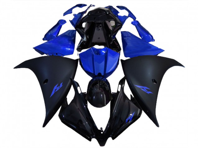 Carénages Moto Yamaha R1 2012-2014 - Noir Brillant Noir Mat Bleu