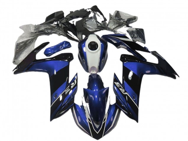 Carénages Moto Yamaha R3 2015-2018 - Bleu Blanc Noir Brillant
