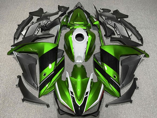 Carénages Moto Yamaha R3 2015-2018 - Vert Blanc Noir Brillant