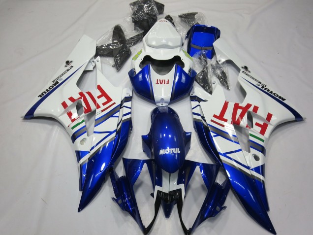 Carénages Moto Yamaha R6 2006-2007 - Blanc Bleu Rouge Fiat Motul Michelin