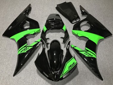 Carénages Moto Yamaha R6 2003-2004 - Noir Brillant Vert
