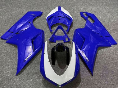 Carénages Moto Ducati 1198 2007-2014 - Bleu Brillant Blanc