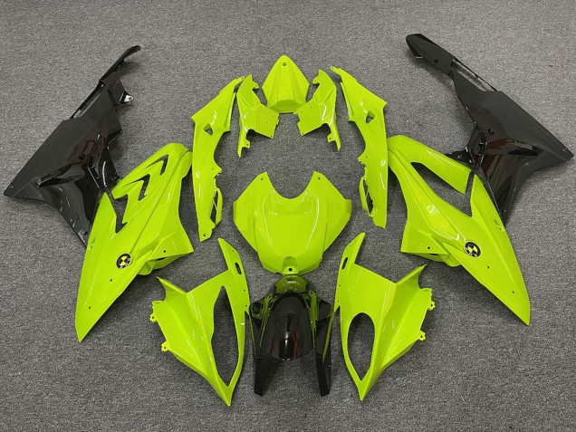 Carénages Moto BMW S1000RR 2009-2014 - Jaune Néon Noir Brillant