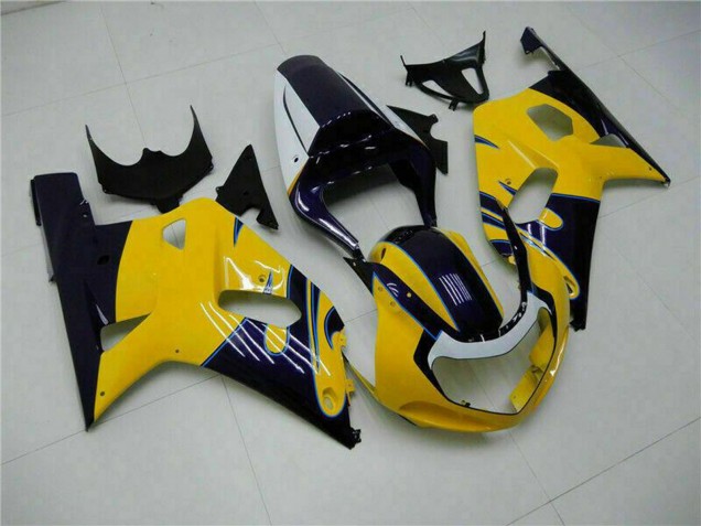 Carénages Moto Suzuki GSXR 600/750 2001-2003 - Jaune Bleu Foncé Noir Brillant