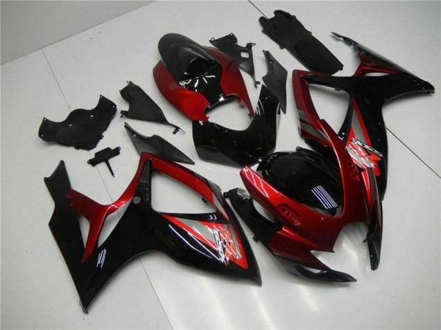 Carénage Moto Suzuki GSXR 600/750 2006-2007 - Rouge Noir Brillant