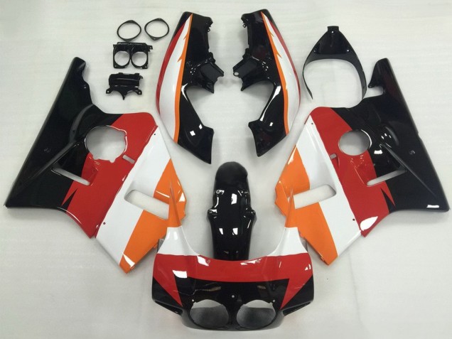 Carénages Moto Honda CBR400RR NC23 1987-1989 - Orange Blanc Rouge Noir Brillant