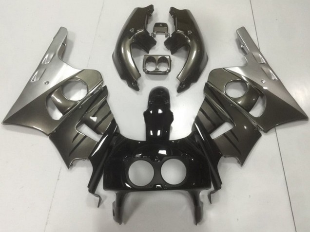 Carénages Moto Honda CBR400RR NC29 1990-1999 - Argent Gris Noir Brillant