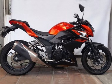 Carénages Moto Kawasaki Z250/Z300 2015-2016 - Orange Rouge Noir Mat