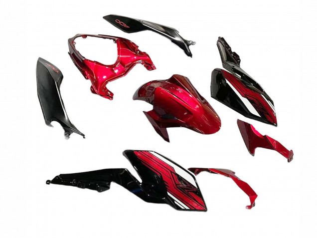 Carénages Moto Kawasaki Z400 2018-2024 - Bonbon Rouge Noir Brillant
