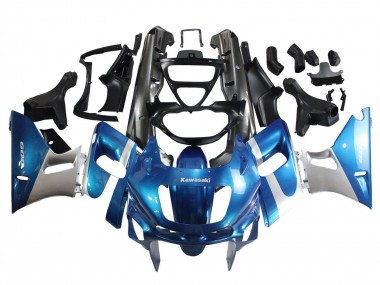 Carénages Moto Kawasaki ZZR400 1993-2007 - Bleu Argent Noir