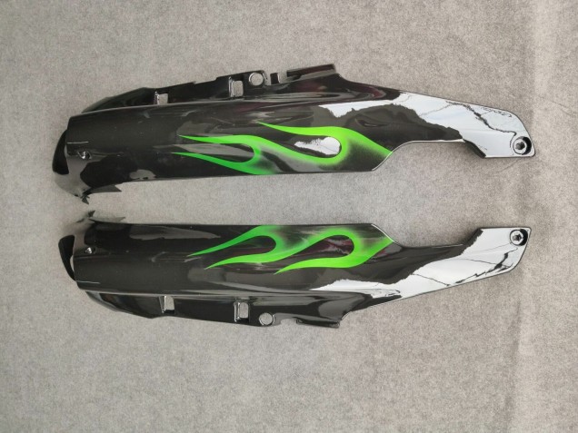 Carénages Moto Kawasaki ZZR1100 1993-2003 - Noir Brillant Vert Flamme