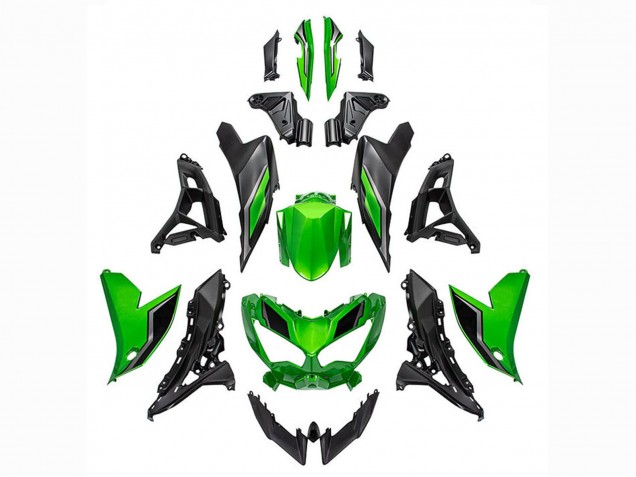 Carénages Moto Kawasaki Versys 650 2021-2024 - Vert Noir Brillant