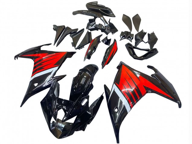 Carénage Moto Yamaha FZ6R 2009-2015 - Noir Rouge Blanc