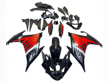 Carénage Moto Yamaha FZ6R 2009-2015 - Noir Rouge Blanc