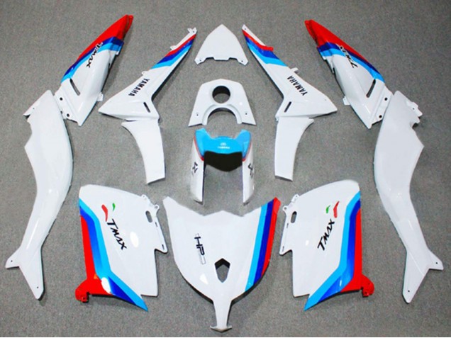 Carénages Moto Yamaha TMAX530 2012-2014 - Blanc Rouge Bleu