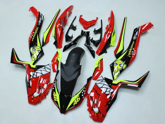 Carénages Moto Yamaha XMAX300 2017-2021 - Rouge Jaune Noir Requin 46
