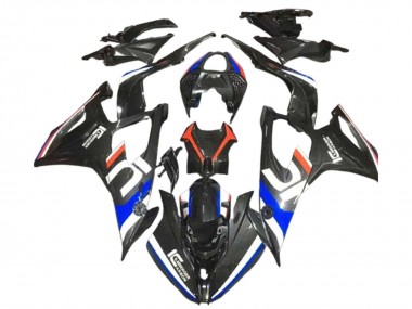 Carénages Moto BMW S1000RR 2019-2022 - Noir Blanc Bleu Fibre de Carbone