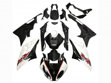 Carénages Moto BMW S1000RR 2017-2018 - Blanc Noir Brillant