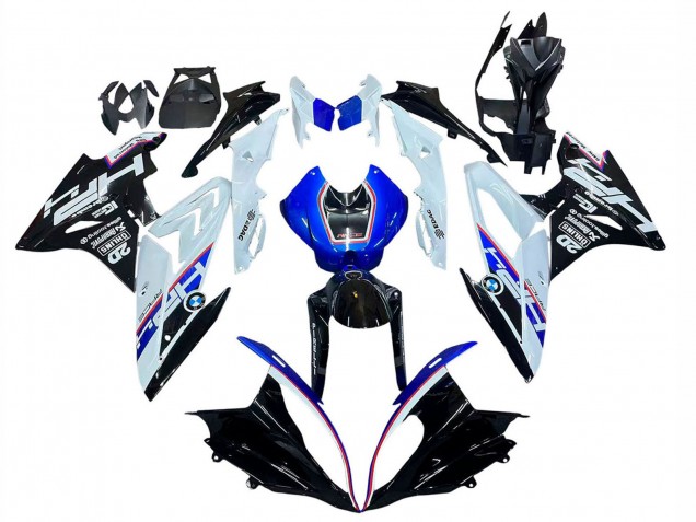 Kits Carénage Moto BMW S1000RR 2015-2016 - Blanc Bleu Noir Brillant