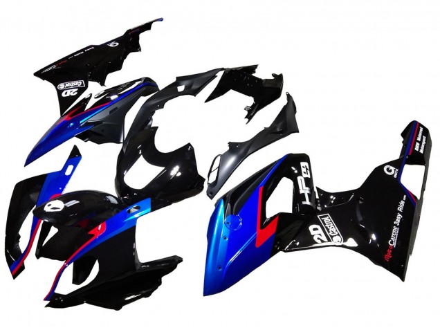 Carénages Moto BMW S1000RR 2015-2016 - Rouge Bleu Noir Noir Brillant