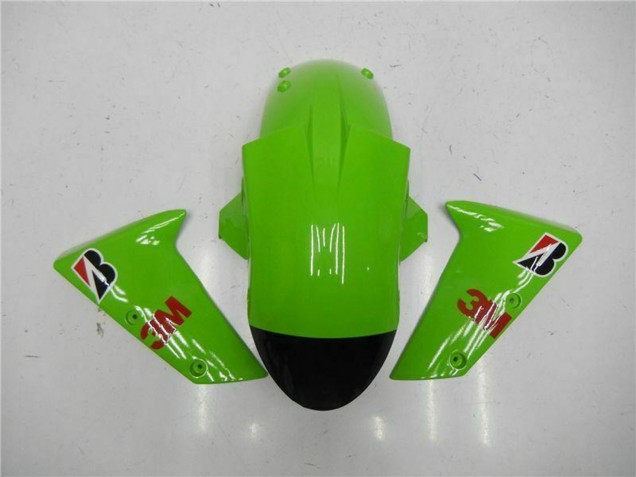 Carénages Moto Kawasaki ZX6R 2005-2006 - Vert Noir Brillant Elf