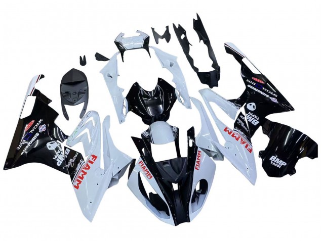 Carénages Moto BMW S1000RR 2015-2016 - Blanc Noir Brillant Fiamm