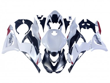 Carénages Moto Kawasaki ZX6R 2023-2025 - Blanc Perle Noir Rouge