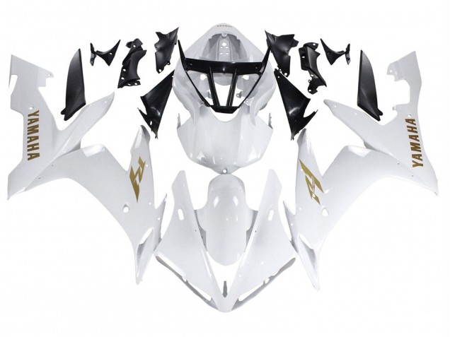 Carénages Moto Yamaha YZF 1000 R1 2004-2006 - Blanc Or Décalque