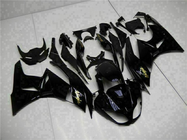 Carénages Moto Kawasaki ZX6R 2009-2012 - Noir Brillant Or Ninja