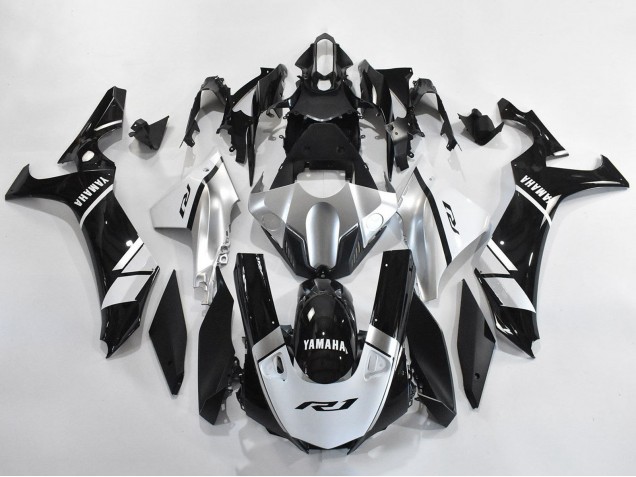 Carénages Moto Yamaha YZF 1000 R1 2020-2025 - Argent Blanc Noir Brillant