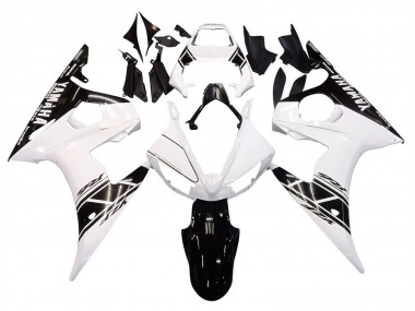 Carénage Moto Yamaha YZF R6 2003-2004 - Blanc Noir Brillant