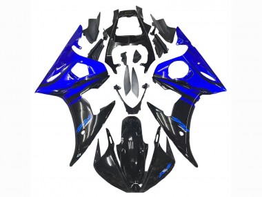 Carénage Moto Yamaha YZF R6 2003-2004 - Bleu Noir Brillant