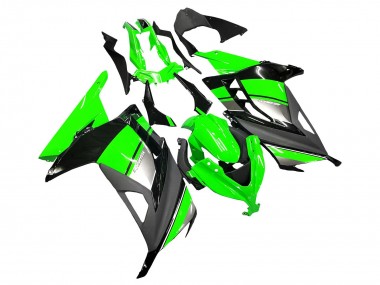 Carénages Moto Kawasaki EX300 2013-2024 - Vert Argent Noir