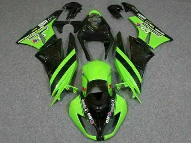 Carénages Moto Kawasaki ZX6R 2009-2012 - Vert Noir Brillant Elf Touch4 Bridgestone