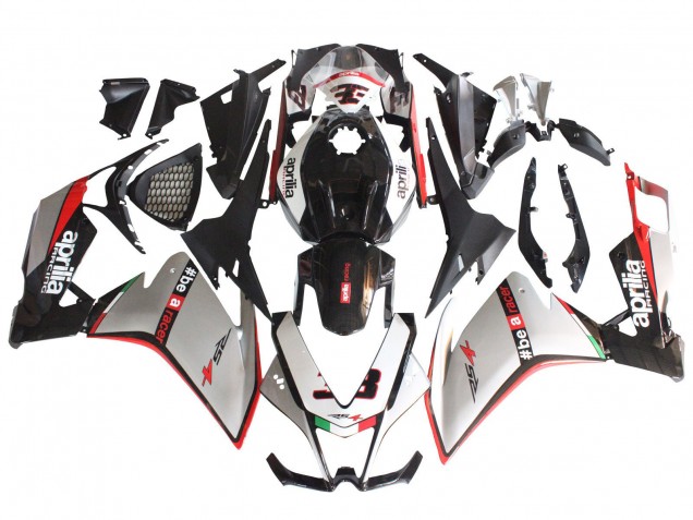 Carénages Moto Aprilia RS4 50 125 2012-2018 - Argent Rouge Noir Brillant