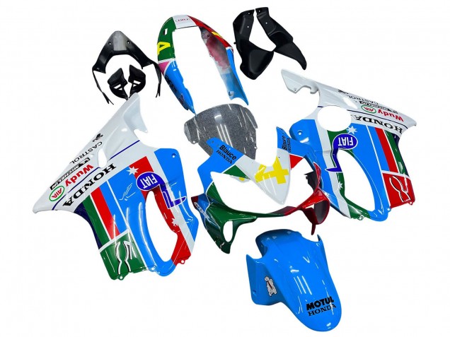 Carénages Moto Honda CBR600 F4i 2004-2007 - Blanc Bleu Vert Rouge