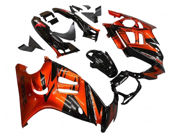 Carénages Moto Honda CBR600 F3 1995-1996 - Orange Noir Brillant