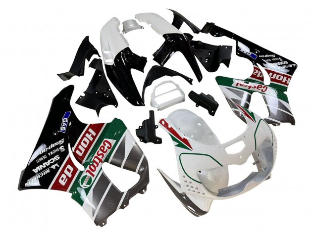 Carénages Moto Honda CBR900RR 893 1996-1997 - Blanc Vert Gris Noir Brillant Castrol