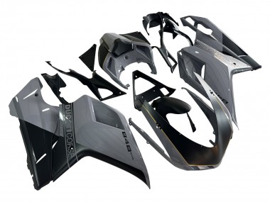 Carénages Moto Ducati 848 2007-2014 - Argent Or Noir Mat