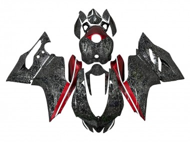 Carénages Moto Ducati Panigale 899/1199 2011-2014 - Noir Fibre de Carbone Forgée Style Rouge