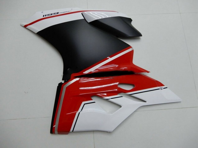 Carénages Moto Ducati 1199 2011-2014 - Blanc Rouge Noir Mat
