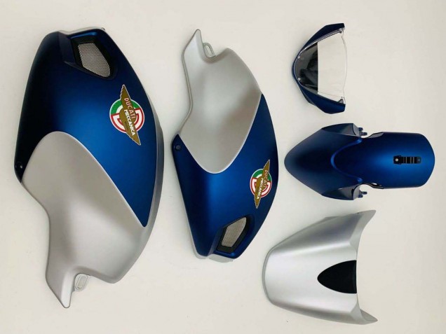 Carénages Moto Ducati Monster 696 796 1100 1100S 2008-2012 - Bleu Foncé Argent