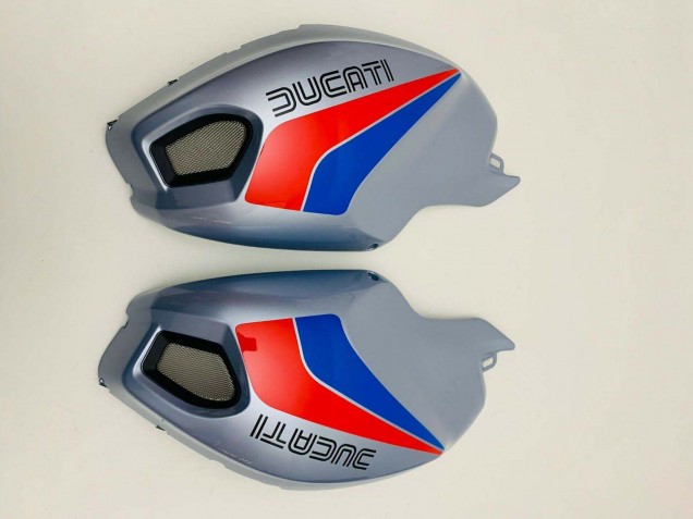 Carénages Moto Ducati Monster 696 796 1100 1100S 2008-2012 - Argent Rouge Bleu