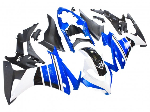 Carénages Moto Honda CBR500R 2013-2015 - Bleu Blanc Noir Mat