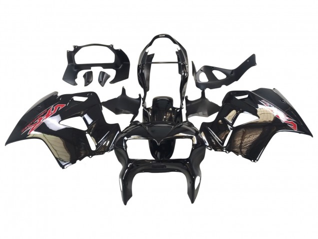 Carénages Moto Honda VFR 800 1998-2001 - Noir Brillant Rouge Décalque