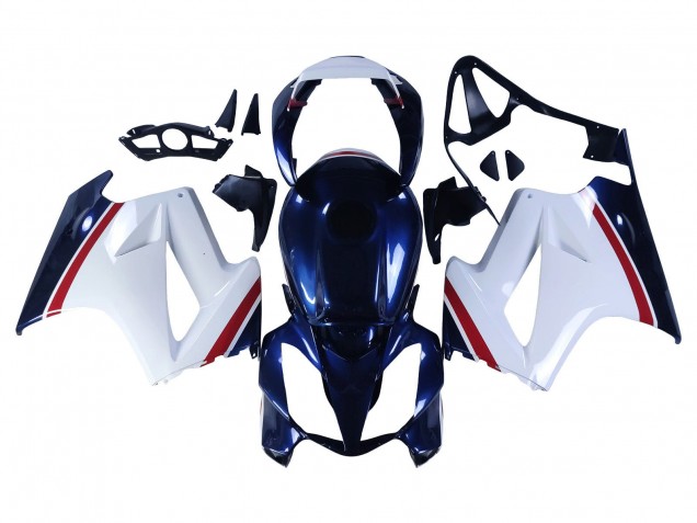Carénages Moto Honda VFR 800 2002-2013 - Blanc Rouge Bleu Foncé